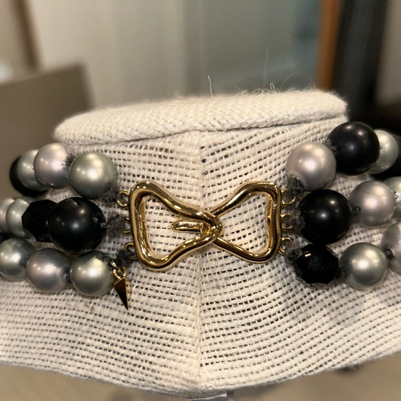 Alexis Bittar Multi-Strand Faux Pearls And Crystals Necklace Couture. - Picture 4 of 5